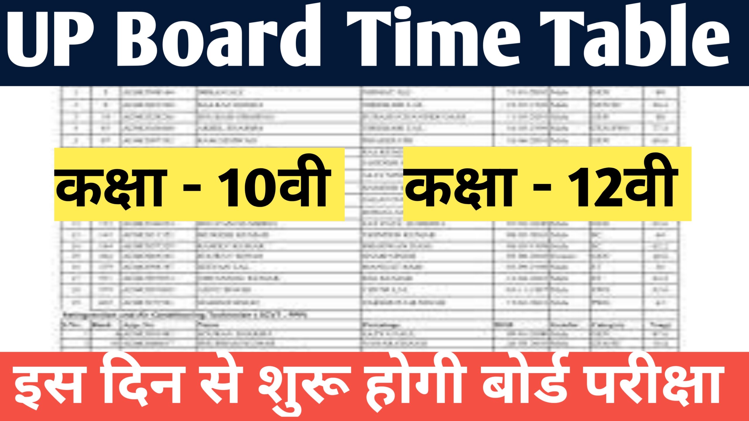 UP Board Time Table 2025