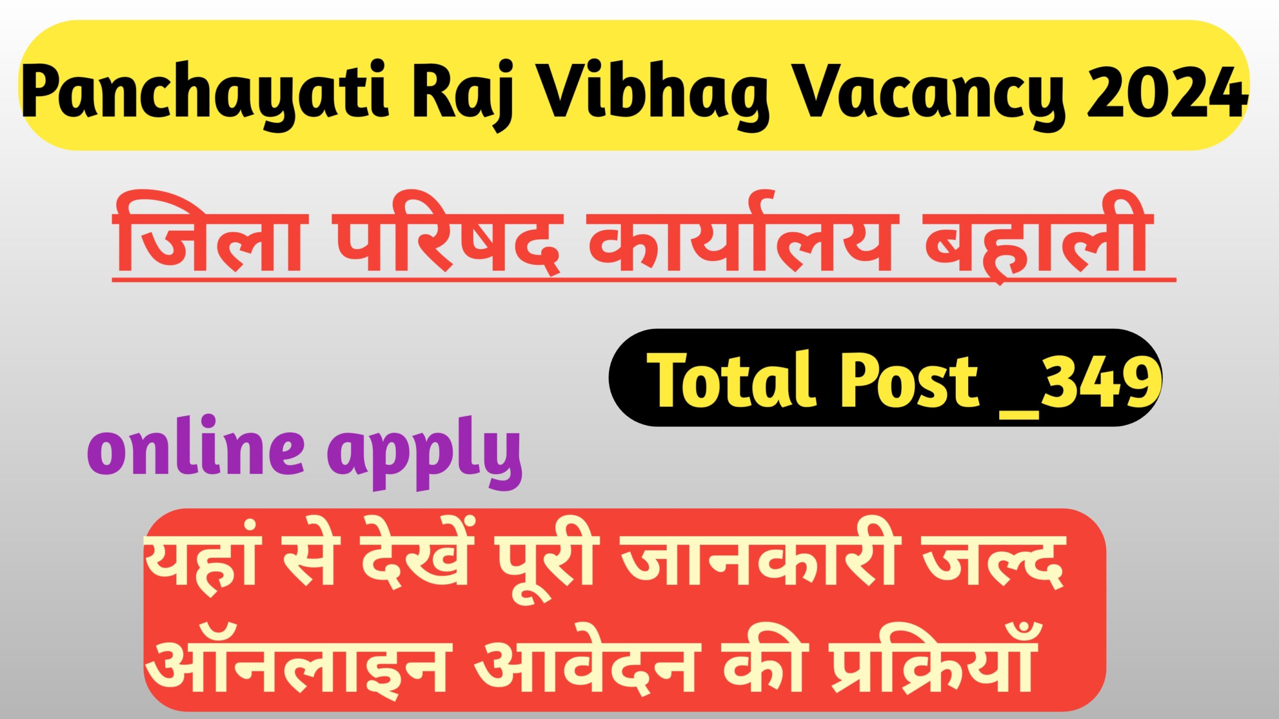 Panchayati Raj Vibhag Vacancy 2024