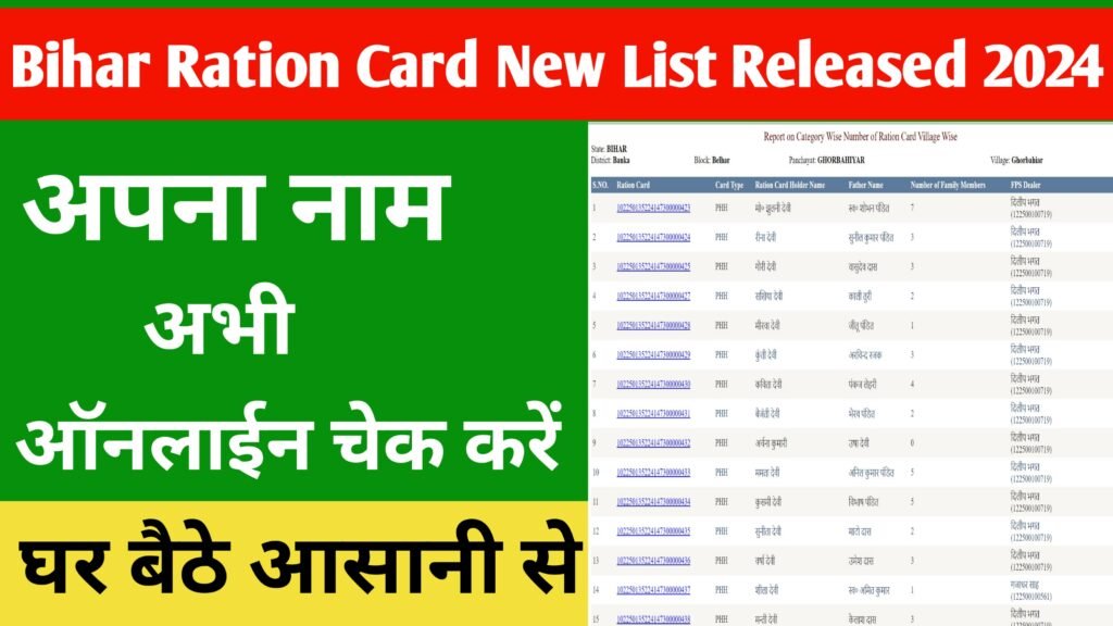 Bihar Ration Card New List Released 2024