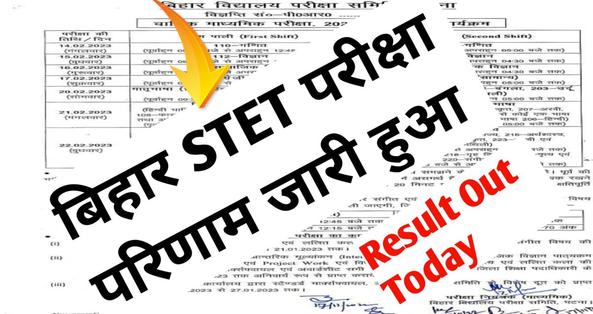 Bihar Stet Exam Result 2024