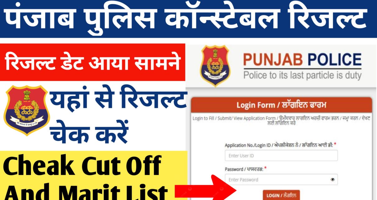 Panjab Police Constable Result 2024 Date