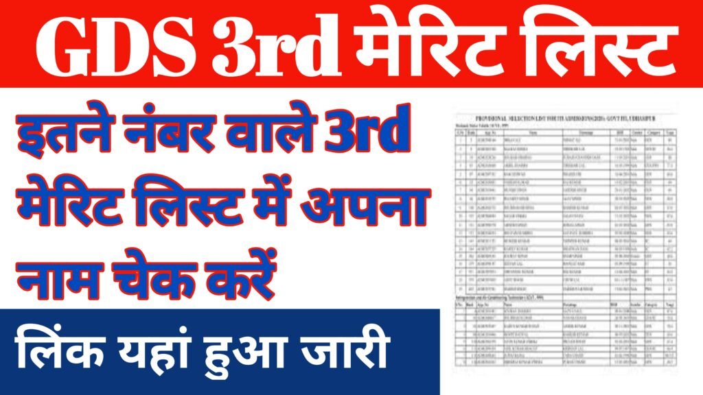GDS 3rd Marit List 2024 Pdf Download