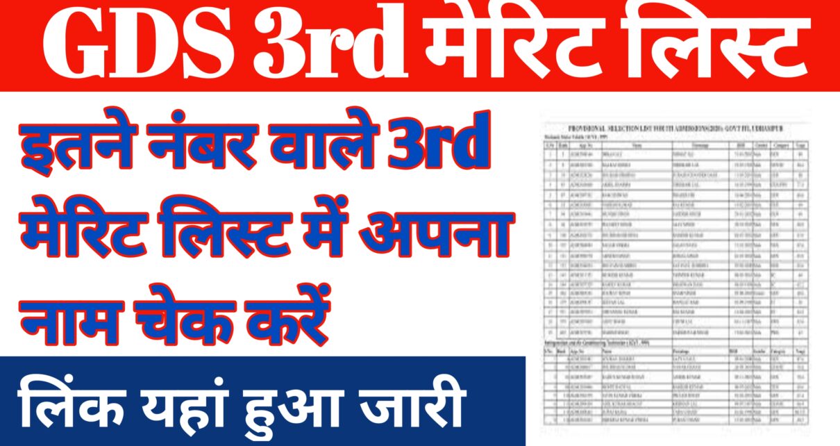 GDS 3rd Marit List 2024 Pdf Download