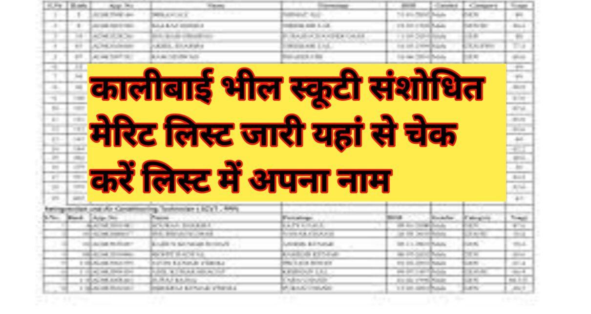 Kalibai Bhill Scooty Merit List 2024
