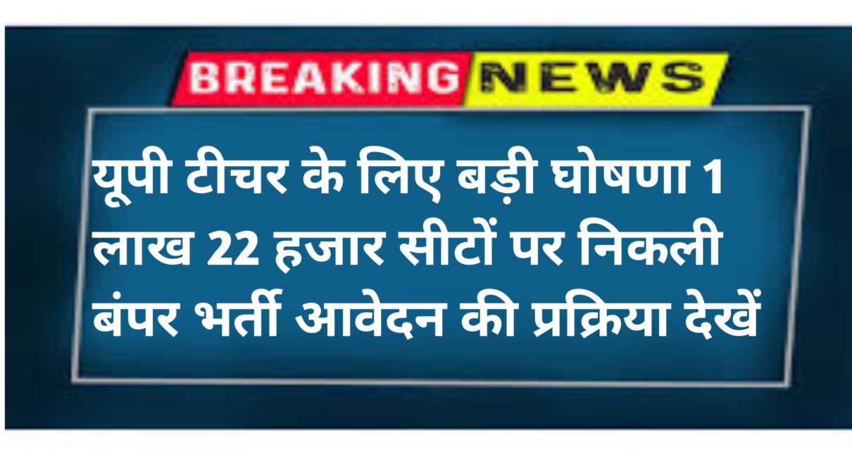 UP Primary Teacher New Vaccancy 2024