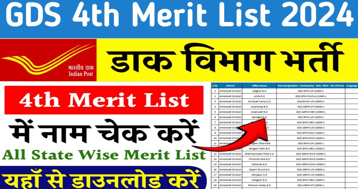 GDS 4th Merit List 2024