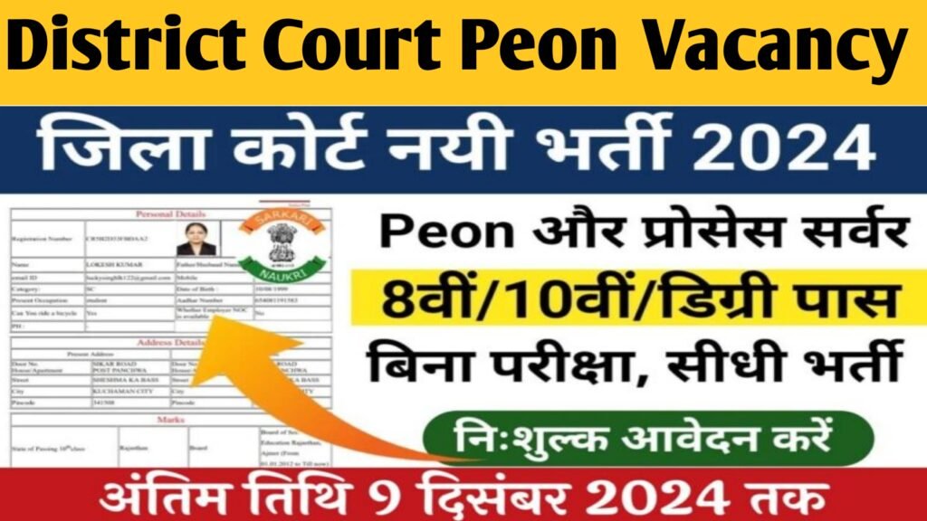District Court Peon Vacancy 2024