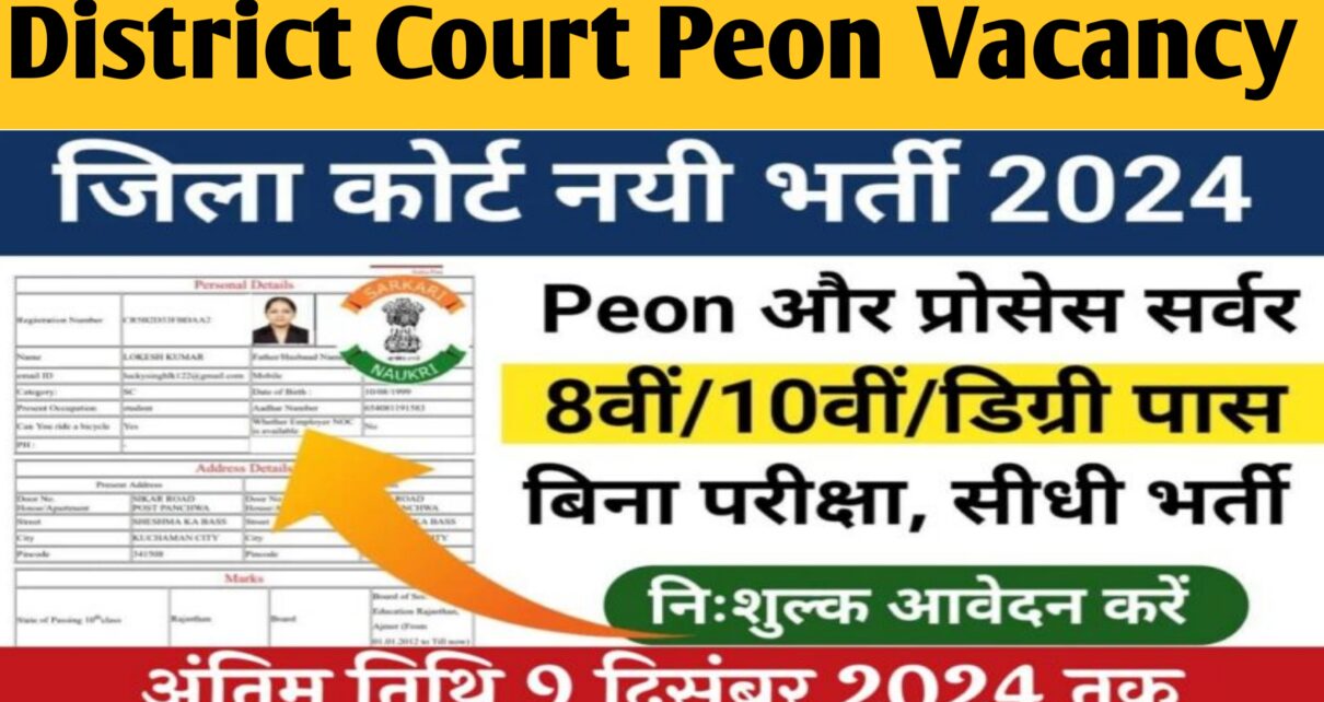 District Court Peon Vacancy 2024