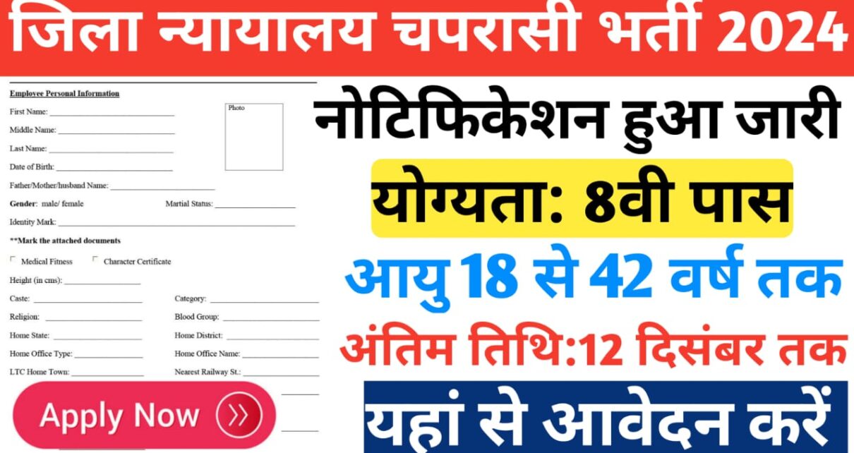 District court chaprasi vecancy 2024