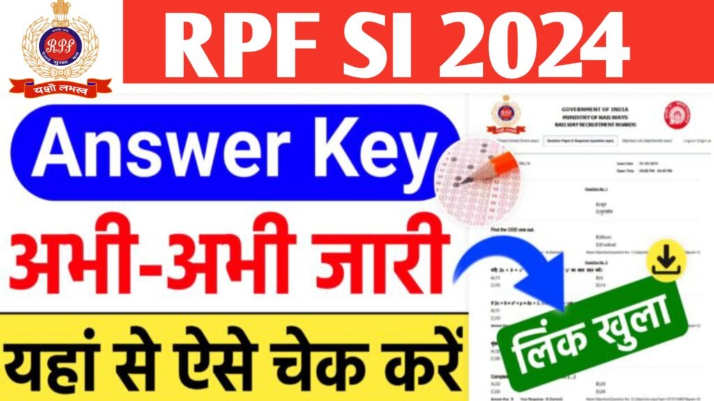 RPF SI Answer Key 2024 Out Now