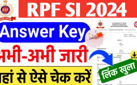 RPF SI Answer Key 2024 Out Now