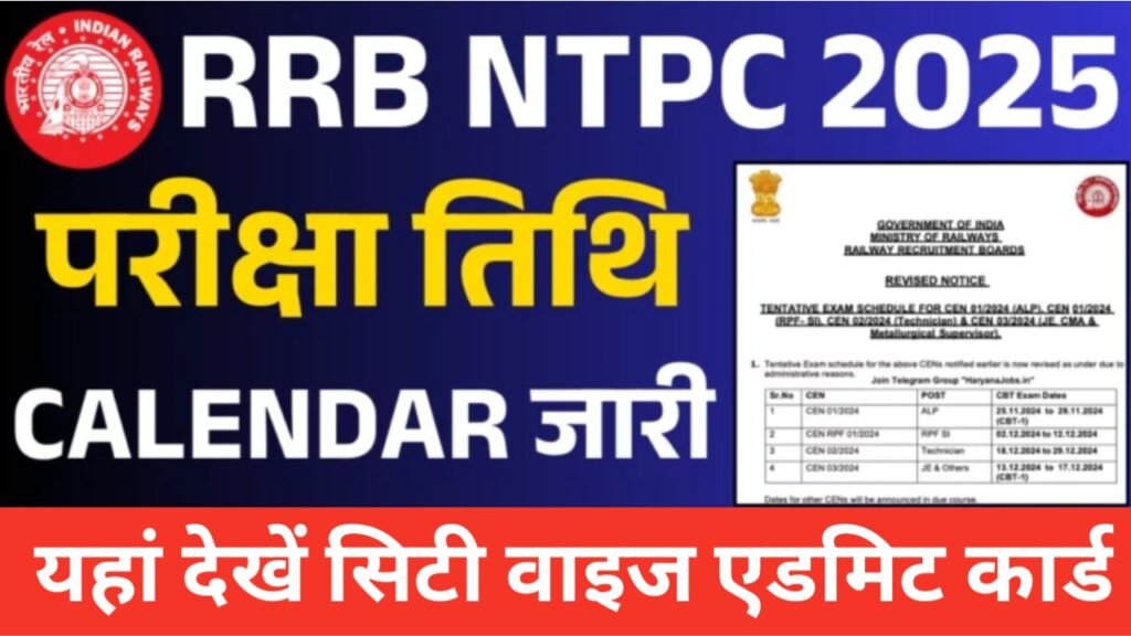 RRB NTPC Exam Date 2025