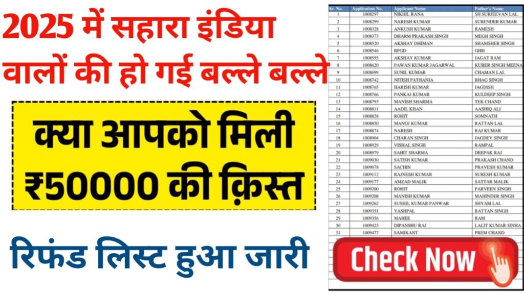Sahara India Refund List 2025