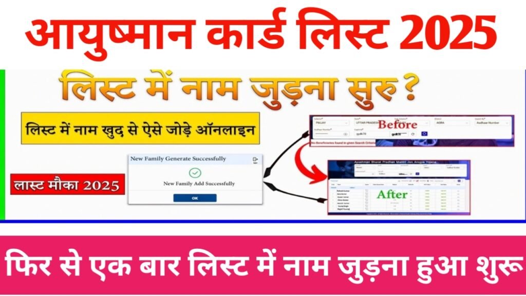 Aayushman Card New List 2025