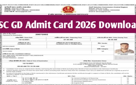 SSC GD Admit Card Release Today