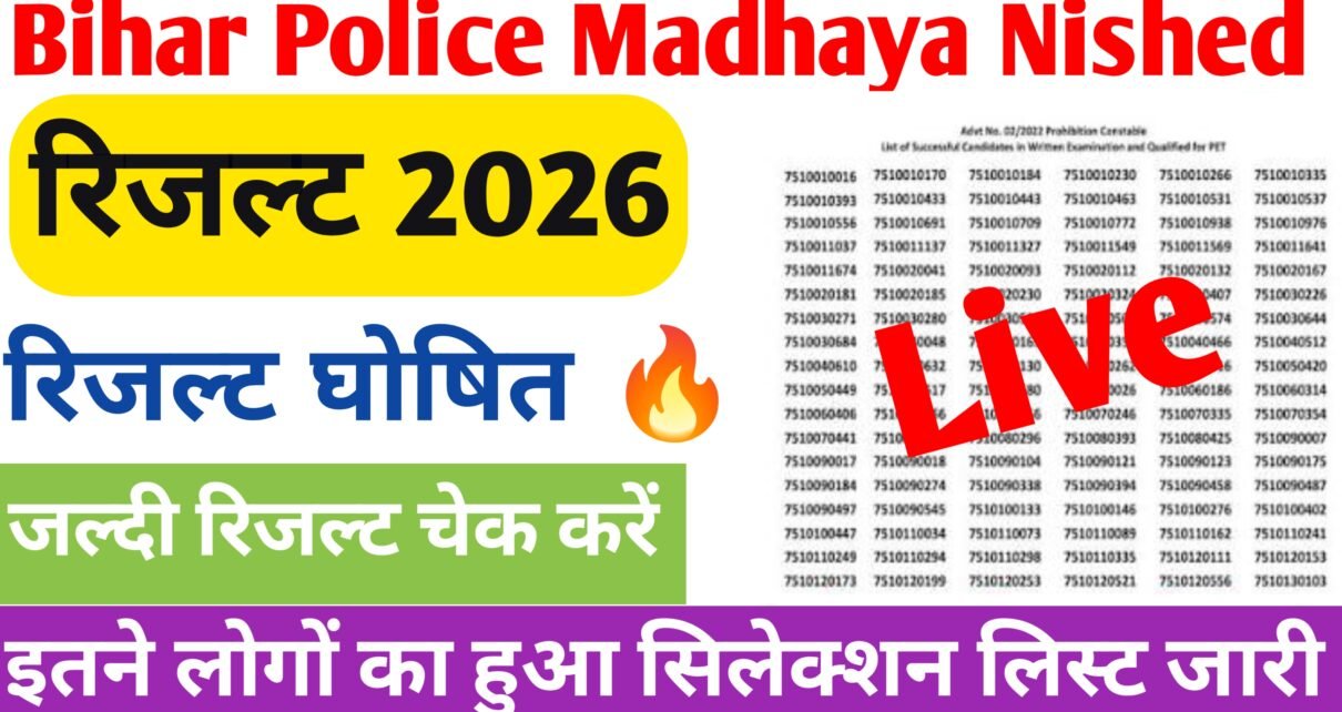 Bihar Police Madhaya Nished Result 2026
